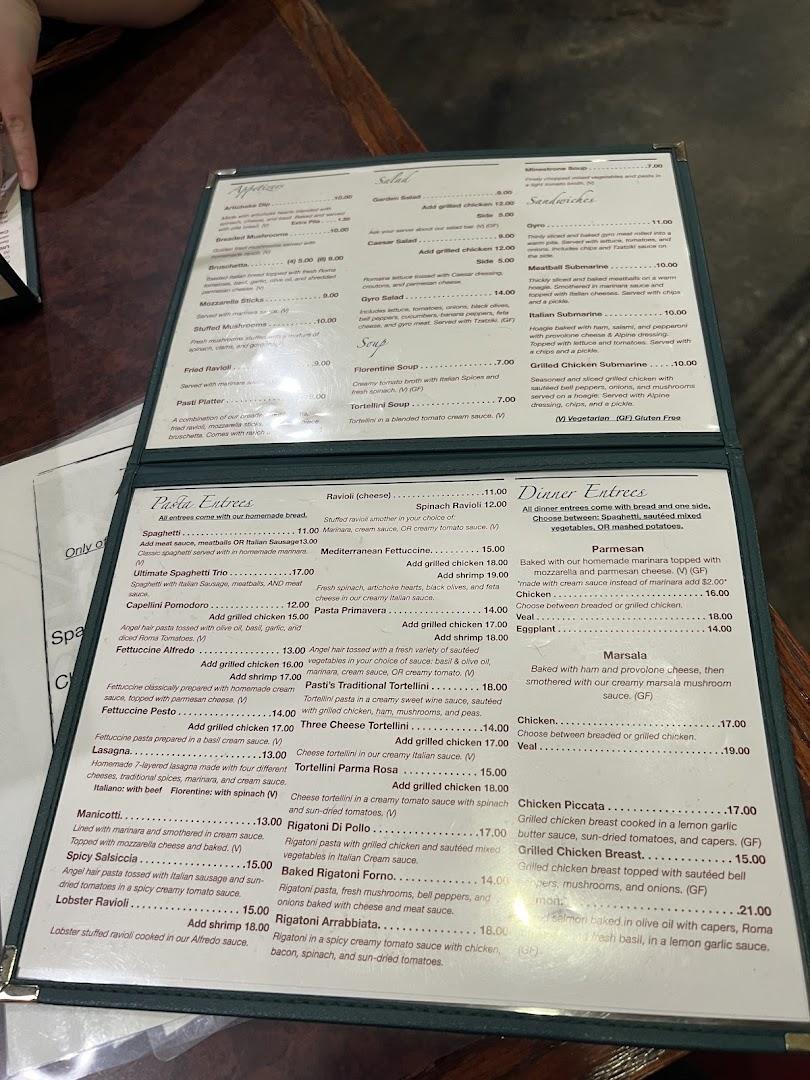 Pasti Italian Grill Menu image 1
